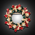 Red Gold Tone Floral Wreath Wreath Metal Brooch Pin 1 Pictured Designs 1 Pictured Designs view 3