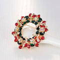 Red Gold Tone Floral Wreath Wreath Metal Brooch Pin 1 Pictured Designs 1 Pictured Designs view 4