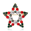 Red Silver Tone Flower Metal Brooch Pin for Jackets and Lapels view 1