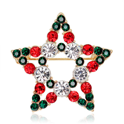 Front product view of the flower brooch pin in red and silver