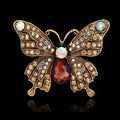 Red Gold Tone Butterfly Crystal Metal Brooch Pin 1 Pictured Designs view 2