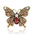 Red Gold Tone Butterfly Crystal Metal Brooch Pin 1 Pictured Designs view 1