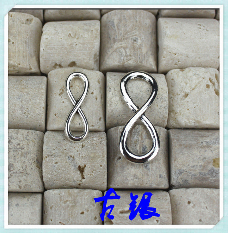 31x13mm Number 8 Alloy Charm Pendant