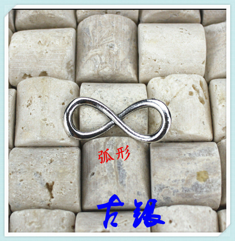 31x13mm Number 8 Alloy Charm Pendant
