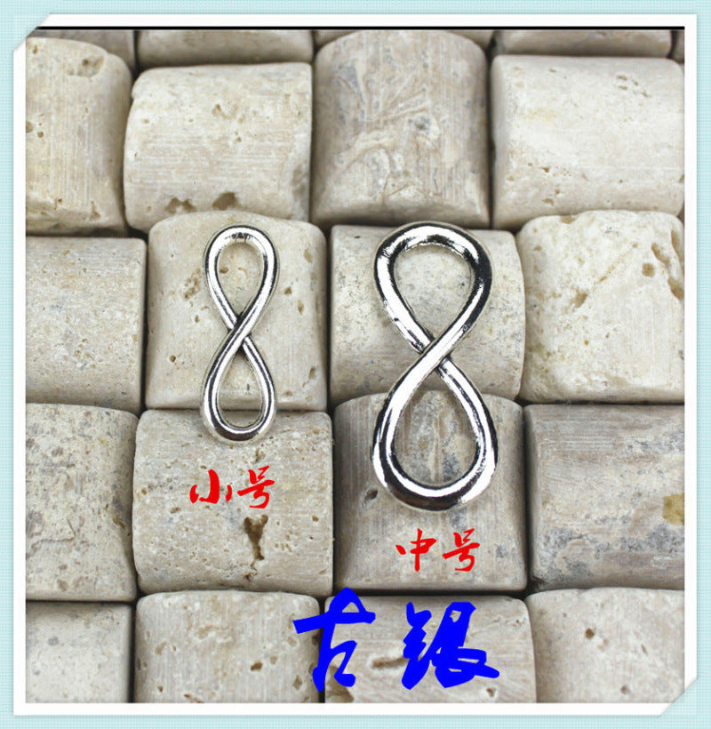 24x9mm Curved Figure 8 Alloy Charm Pendant