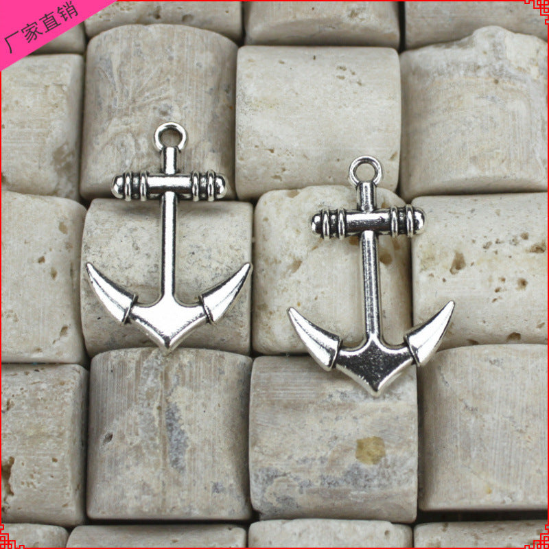 Vintage Anchor Alloy Charm Pendant 28x20mm