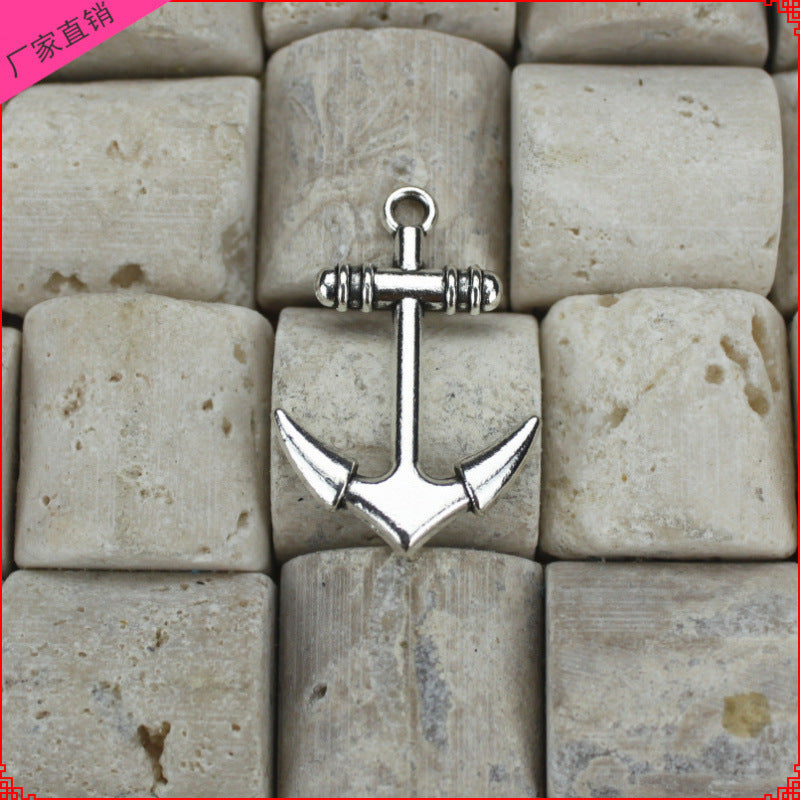 Vintage Anchor Alloy Charm Pendant 28x20mm