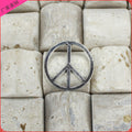 Open Round Peace Sign Alloy Charm in 3 Metal Finishes view 3