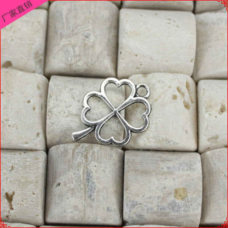 24×17mm Hollow Four-Leaf Clover Alloy Charm Pendant