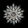 Pink Silver Tone Flower Crystal Nine Designs Metal Brooch Pin view 9