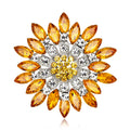 Pink Silver Tone Flower Crystal Nine Designs Metal Brooch Pin view 2