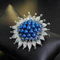 Black Silver Tone Sunflower Crystal Pearl Look Two Designs Metal Brooch Pin 2 Pictured 2 view 5