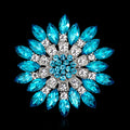 Pink Silver Tone Flower Crystal Nine Designs Metal Brooch Pin view 11