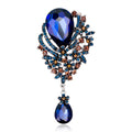 Blue Silver Tone Flower Crystal Three Designs Metal Brooch Pin 3 Pictured Designs 3 view 1
