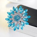 Pink Silver Tone Flower Crystal Nine Designs Metal Brooch Pin view 4