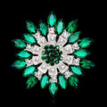 Pink Silver Tone Flower Crystal Nine Designs Metal Brooch Pin view 10