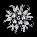 Gold Tone Silver Tone Flower Pearl Look Three Designs Metal Brooch Pin view 8