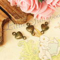 Double-Hole Heart Alloy Connector Charm 15x8mm
