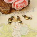 Crescent Moon Double Loop Metal Connector Charms in Three Finishes view 1