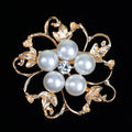 Black Silver Tone Pearl Floral Vine Crystal Pearl Look Six Designs Metal Brooch Pin view 8