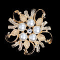 Black Silver Tone Pearl Scrollburst Pearl Look Two Designs Metal Brooch Pin view 6