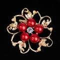 Black Silver Tone Pearl Floral Vine Crystal Pearl Look Six Designs Metal Brooch Pin view 9