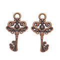 Ornate Heart Scroll Key Charm in Nine Metal Finishes view 7