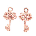Ornate Heart Scroll Key Charm in Nine Metal Finishes view 10