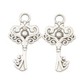 Ornate Heart Scroll Key Charm in Nine Metal Finishes view 8