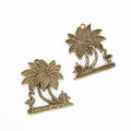 Twin Palm Tree Charm Pendants in 2 Metal Finish Options view 6