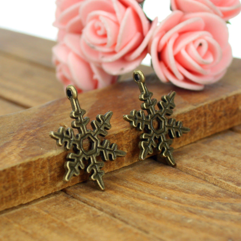24x18mm Alloy Snowflake Charm Pendant for Christmas DIY Jewelry