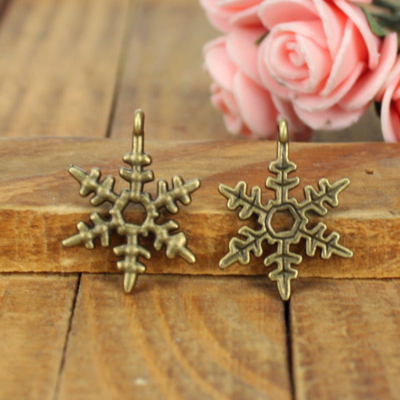 24x18mm Alloy Snowflake Charm Pendant for Christmas DIY Jewelry