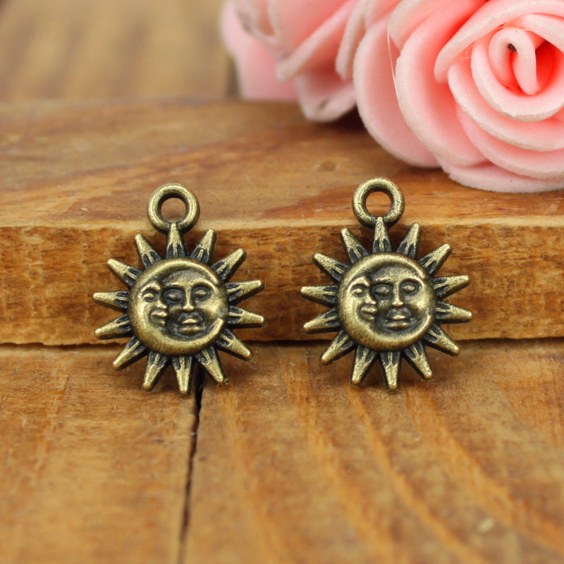 Mini Sun and Moon Alloy Charm Pendant 12mm
