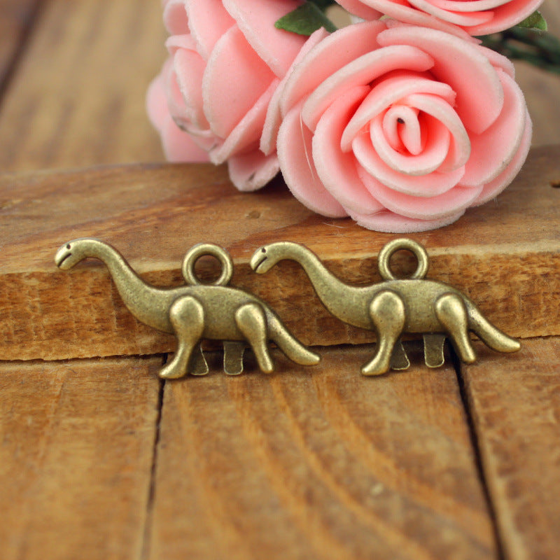 25x13mm Mini Double-Sided Dinosaur Alloy Charm Pendant