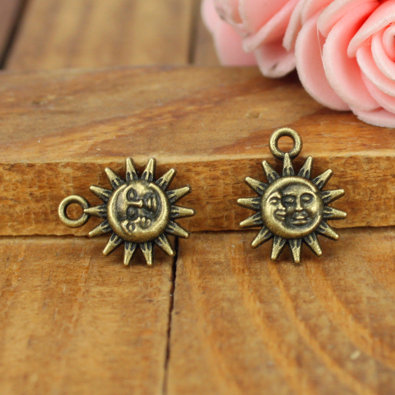 Mini Sun and Moon Alloy Charm Pendant 12mm