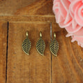 Veined Leaf Metal Charm Pendant in 4 Finishes for Jewelry Making view 3