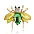 Green Gold Tone Bee Crystal Four Designs Metal Brooch Pin view 6