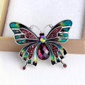 Black Silver Tone Butterfly Enamel Metal Brooch Pin view 2