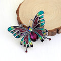 Black Silver Tone Butterfly Enamel Metal Brooch Pin view 3
