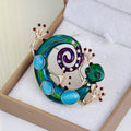 Aqua Green Lizard Metal Brooch Pin for Jackets and Lapels view 2