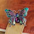 Black Silver Tone Butterfly Enamel Metal Brooch Pin view 4