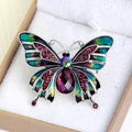 Black Silver Tone Butterfly Enamel Metal Brooch Pin view 5