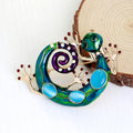 Aqua Green Lizard Metal Brooch Pin for Jackets and Lapels view 5