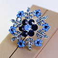 Blue Silver Tone Snowflake Crystal Two Designs Metal Brooch Pin view 4
