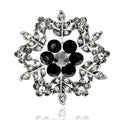 Blue Silver Tone Snowflake Crystal Two Designs Metal Brooch Pin view 2