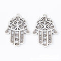 Filigree Hamsa Hand Connectors Metal Jewelry Making Pieces view 7