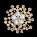 Blue Black Snowflake Crystal Pearl Look Three Designs Metal Brooch Pin view 7