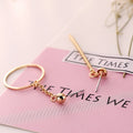 Mismatched Round Triangle Bar Long Earrings in Four Styles view 4