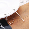 Mismatched Round Triangle Bar Long Earrings in Four Styles view 8