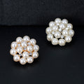 Black Silver Tone Flower Pearl Look Two Designs Metal Brooch Pin view 3